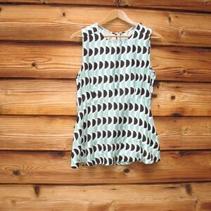 MARNI Silky Geometric Print Sleeveless Top